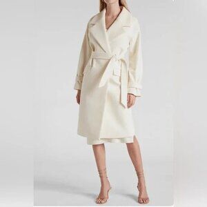 Express Belted Wrap Front Coat, Swan (Ivory-Off-White), Large(NWT)